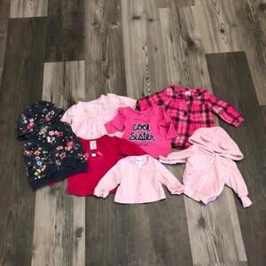 Gymboree / Carters/ Ralph Lauren Infant Girl Newborn Bundle of Shirts 0-3‎ m